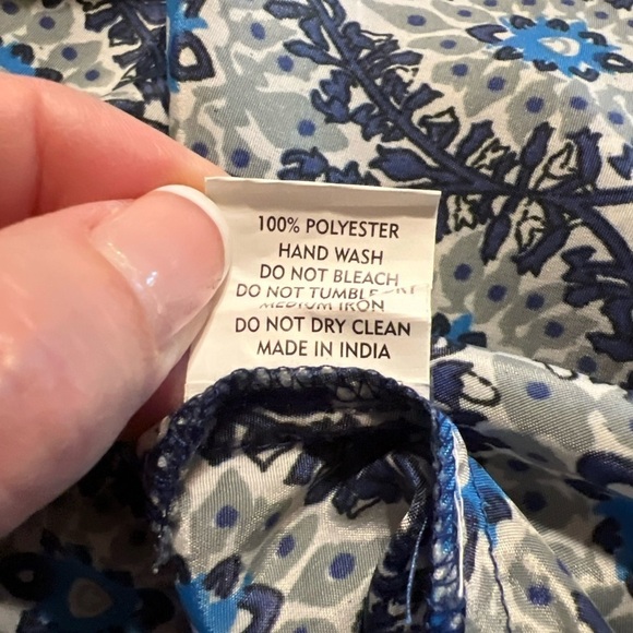 GOA Collection Paris Blue Geometric Floral Tiered Boho Maxi Dress - Picture 9 of 9